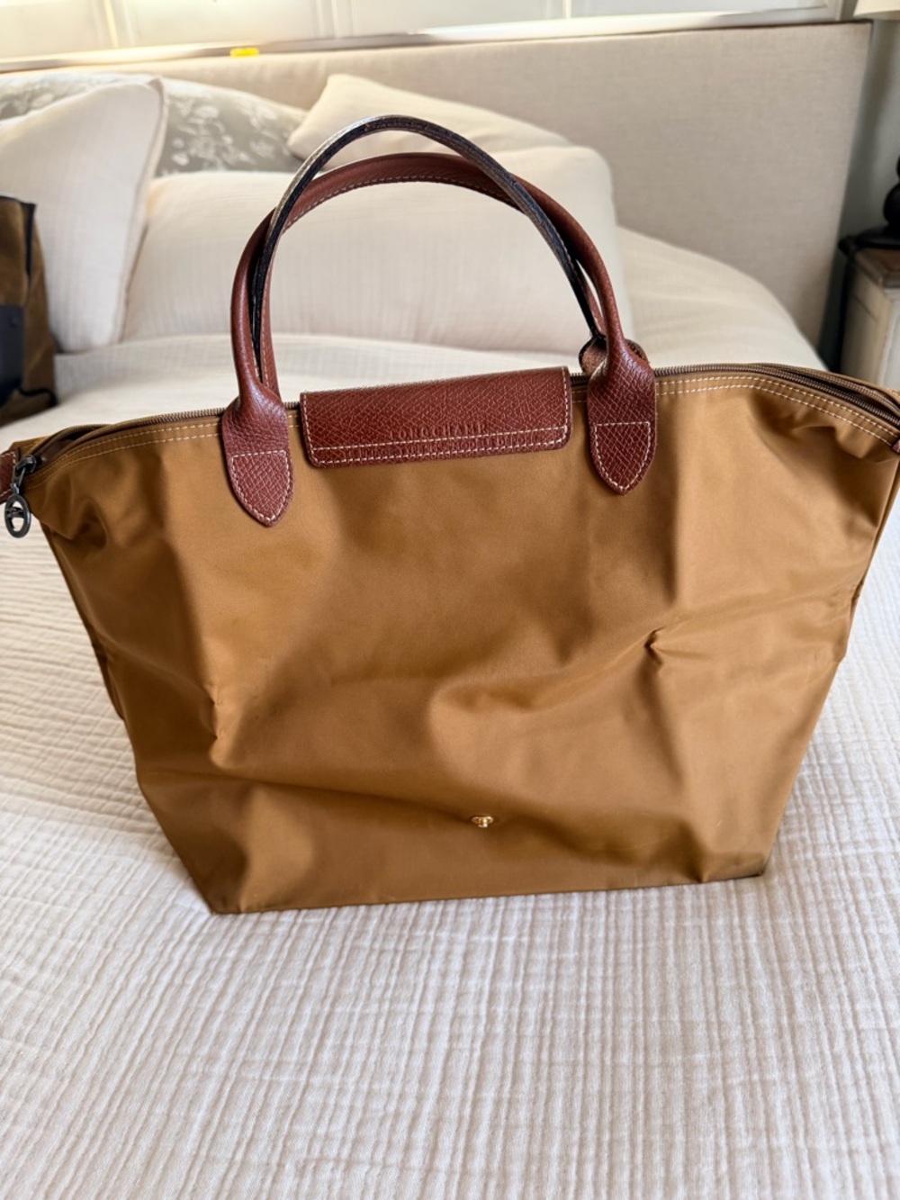 Longchamp Le Pliage Original Medium Tote in fawn/gold - Picture 3 of 10